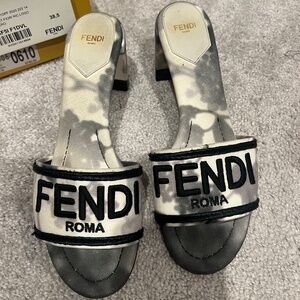 Fendi Slide Canvas St. Fiori RIC. Logo